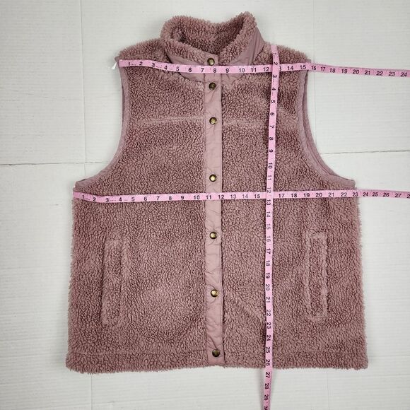 Madewell Blush Sherpa Vest Faux-Shearling Vest Size XL - Picture 8 of 16